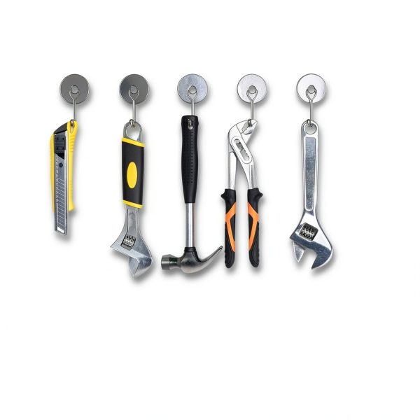 Magnetic Hooks MIKEDE 120LB Black Pack of 4 Rotatable Neodymium-5