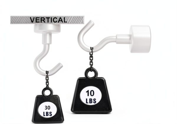 Magnetic Hooks E BAVITE Strong White 10 Pack Heavy Duty 30Lbs-1