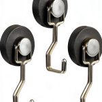 Rubber Coated Anti-Scratch Heavy Duty Magnetic Hooks, Essential for Cruise Ship Cabins & Refrigerator Hanging, Rubber Coating Anti-Corrosion, Hook Magnets for Outdoor Grill(3, Sliver)-0