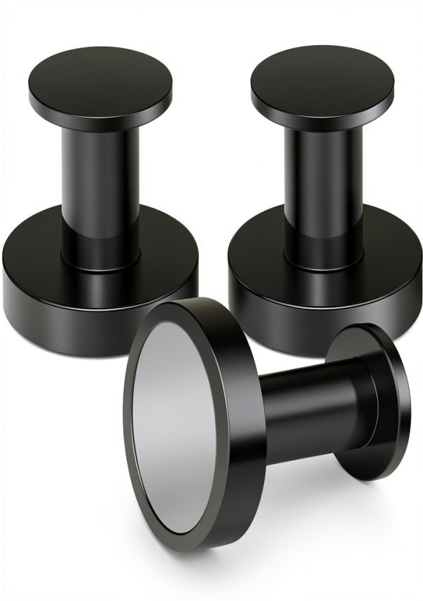 Magnetic Hooks Black 3Pcs 150Lb Capacity by TOP MAGNETS Industrial Set-0