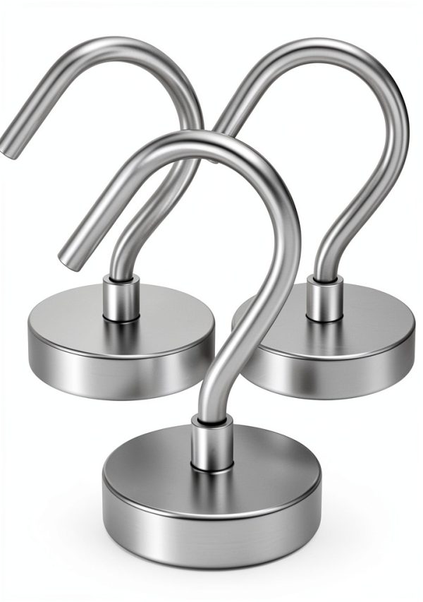 3 Pack Metal Magnetic Hooks,40lb+ Heavy Duty Magnets with Hooks for Cruise Ship Walls,Magnetic Kooks Heavy Duty for Cruise Cabins,Hanging,Grill,Tool,Kitchen-0