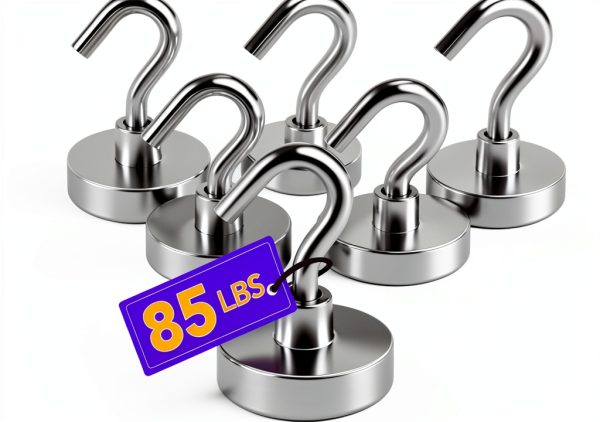 Magnetic Hooks TRYMAG 6-Pack Heavy Duty 80lb Steel Surface Hooks-0