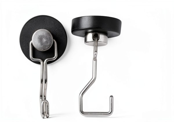 Rubber Coated Anti-Scratch Heavy Duty Magnetic Hooks, Essential for Cruise Ship Cabins & Refrigerator Hanging, Rubber Coating Anti-Corrosion, Hook Magnets for Outdoor Grill(3, Sliver)-1