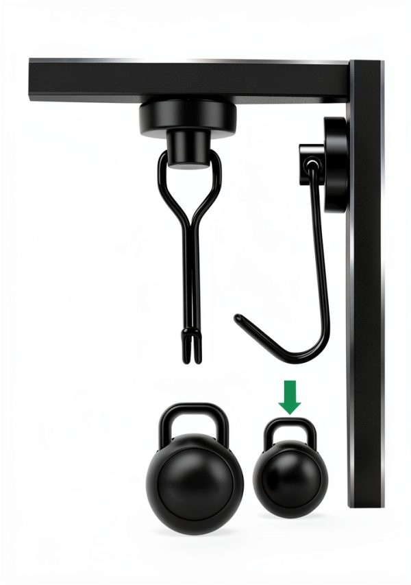 Magnetic Hooks MIKEDE 4 Pack 40lb Heavy Duty Neodymium Black-1
