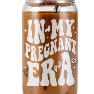 Fairy's Gift Pregnant Women 16 oz Iced Coffee Cup, White, Spill Proof,-0