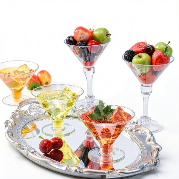 40 Pack Plastic Martini Glasses 5 Oz Disposable Cocktail Glasses by-4