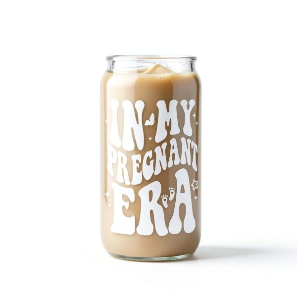 Fairy's Gift Pregnant Women 16 oz Iced Coffee Cup, White, Spill Proof,-4