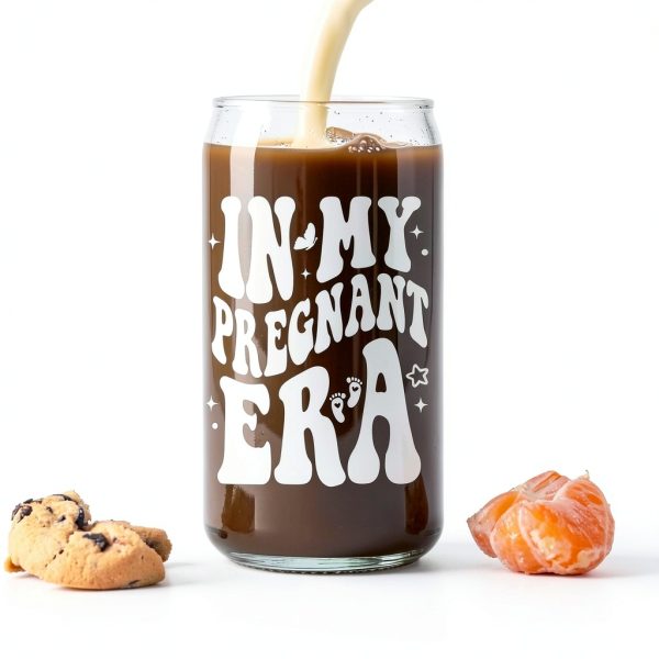 Fairy's Gift Pregnant Women 16 oz Iced Coffee Cup, White, Spill Proof,-6