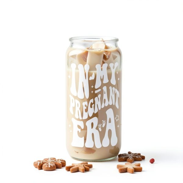 Fairy's Gift Pregnant Women 16 oz Iced Coffee Cup, White, Spill Proof,-3