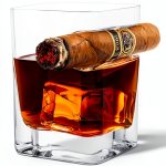 Corkcicle Premium Cigar Glass 9oz Clear Whiskey Glass with Built-In-0