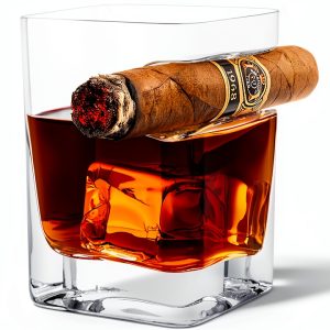Corkcicle Premium Cigar Glass 9oz Clear Whiskey Glass with Built-In-0