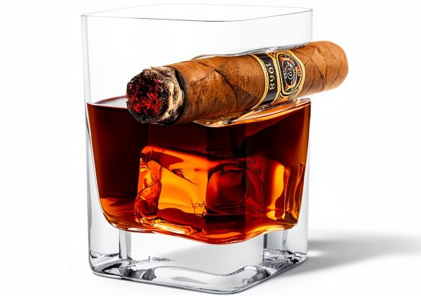 Corkcicle Premium Cigar Glass 9oz Clear Whiskey Glass with Built-In-0