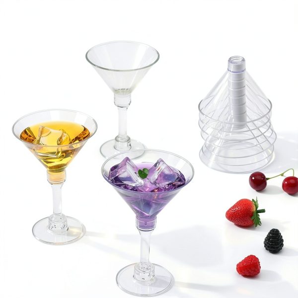 40 Pack Plastic Martini Glasses 5 Oz Disposable Cocktail Glasses by-5